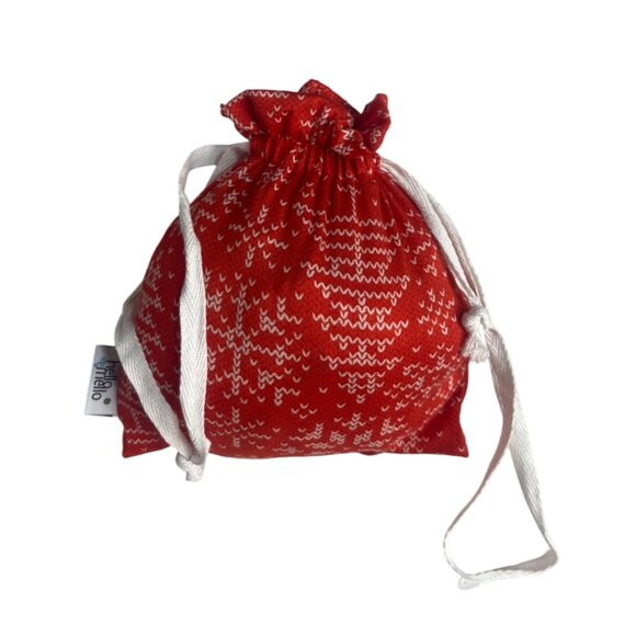 Hello Mello Lounge Pants Pajama Womens Large/XL Red New Snowflake Matching Pouch - Picture 2 of 11